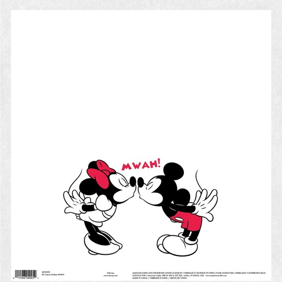 EK Success - Disney Collection - 12 x 12 Single Sided Paper - Mickey MWAH - Picture 1 of 2